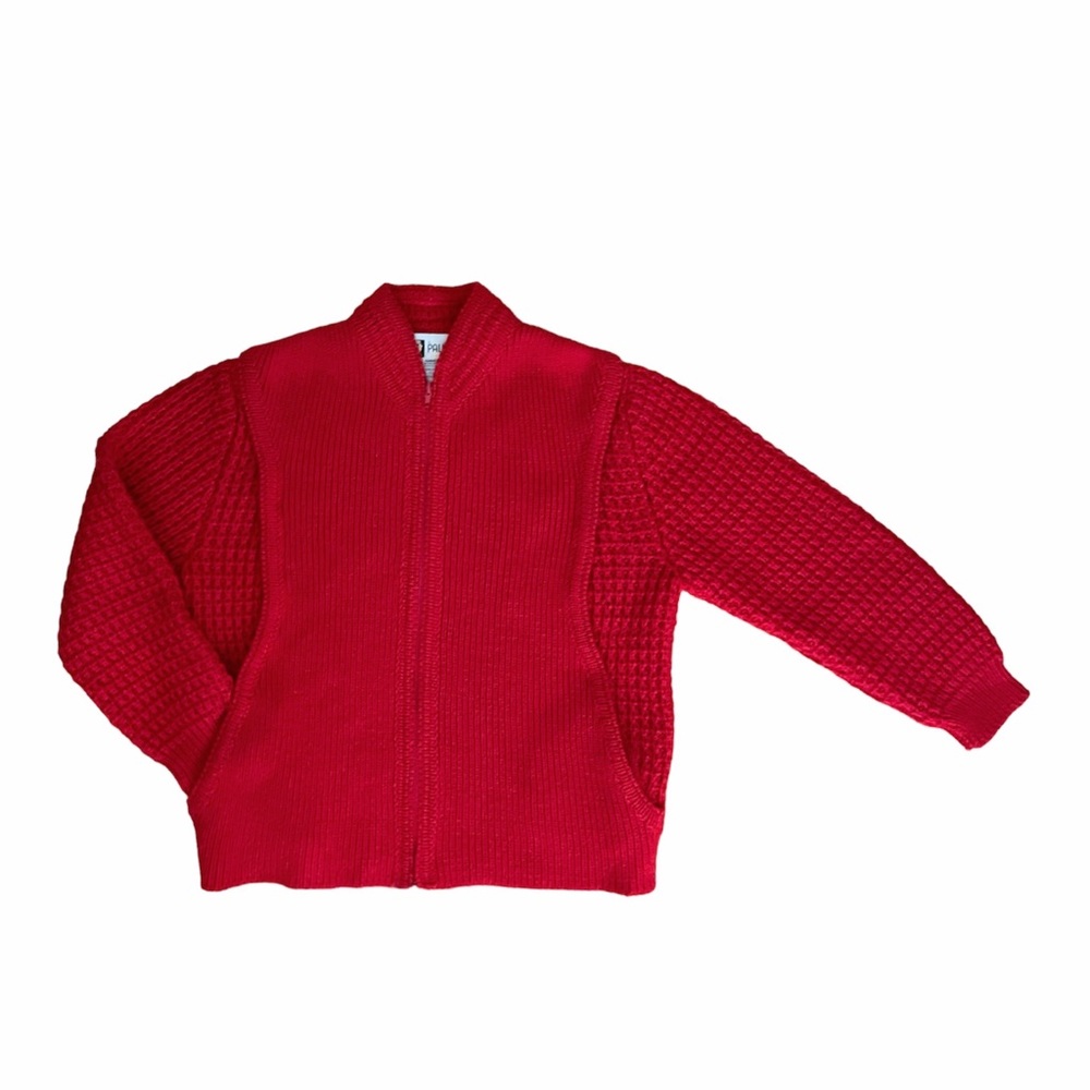Vintage Pallas Irish Wool Cardigan Sweater Red Medium EUC - Picture 3 of 17